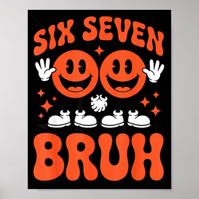 Poster Funny Six Seven 6 7 Meme Valentine Hearts Valentin (Frente)
