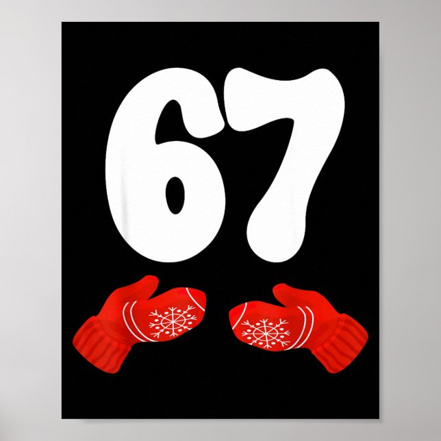 Poster Funny Six Seven Christmas Pajamas Meme Gen Alpha 6 (Frente)