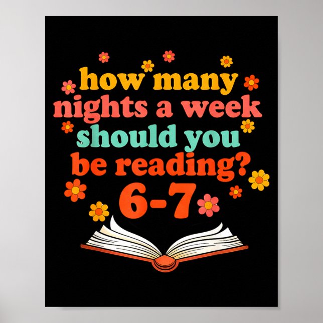 Poster Funny Six Seven Meme 6 7 Teacher Book Reading 6 7  (Frente)
