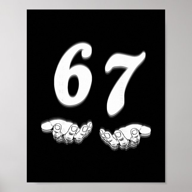 Poster Funny Six Seven Meme Hands Gesture Gen Alpha Slang (Frente)