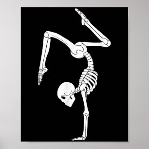 Poster Funny Skeleton Gymnastics Halloween Costume Soky G