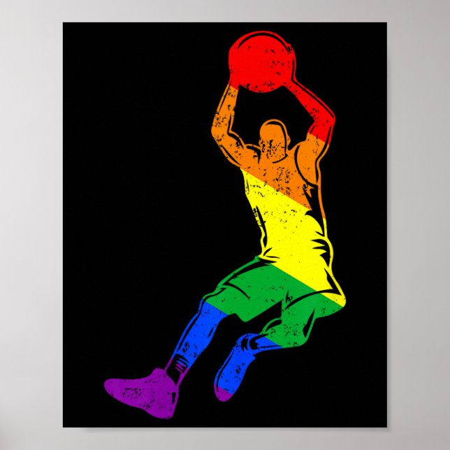 Poster Funny Sketll Player Rainbow Flag Gay Lesbian Pride (Frente)