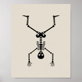 Poster Funny skull doing handstand