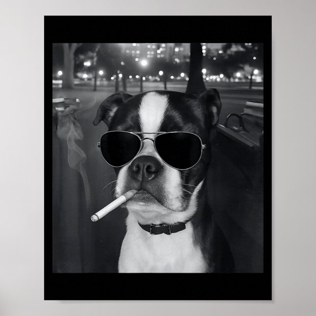 Poster Funny Smoking Dog Meme Cigarette Gen Z Meme Dog Lo (Frente)