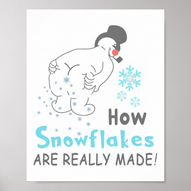 Poster Funny Snow How Snowflakes Are Really Made  (Frente)