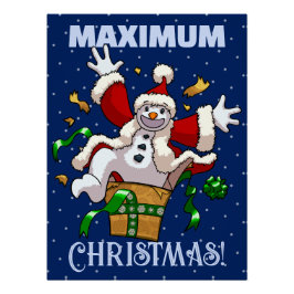 Pôster Funny Snowman Maximum Christmas Surprise Cartoon