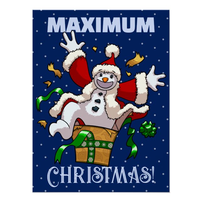 Pôster Funny Snowman Maximum Christmas Surprise Cartoon (Frente)