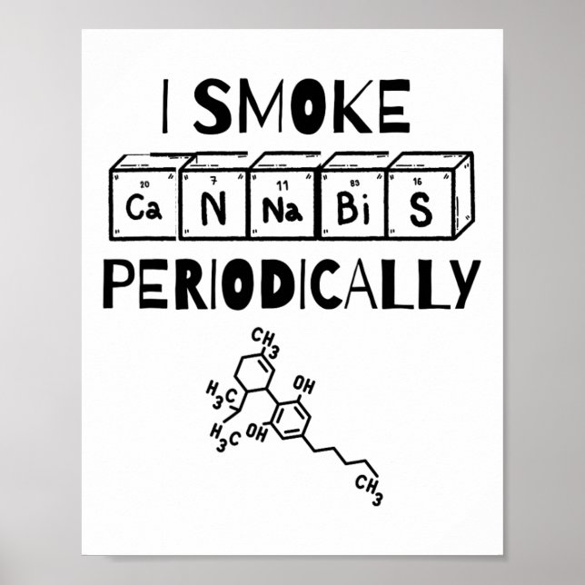 Poster Funny Stoner Day Periodic Table Science Thc  (Frente)