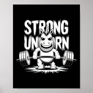 Poster Funny Strong Crucifix Levantando Unicórnio