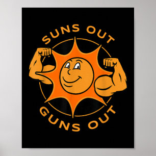 Poster Funny Sun Gun Out Summer Gift Para Bodybuilt