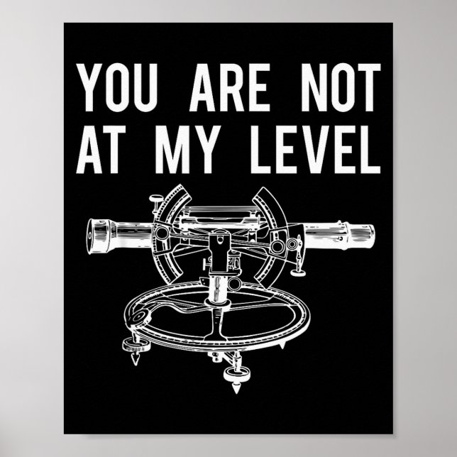 Poster Funny Surveyor Shirt, Not At My Level Land Surveyi (Frente)