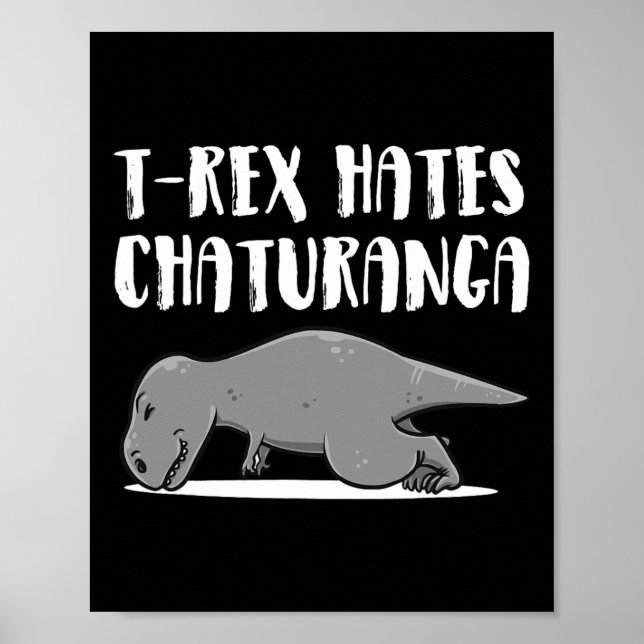 Poster Funny T-rex Dinosaur Yoga Apparel Perfect Present  (Frente)