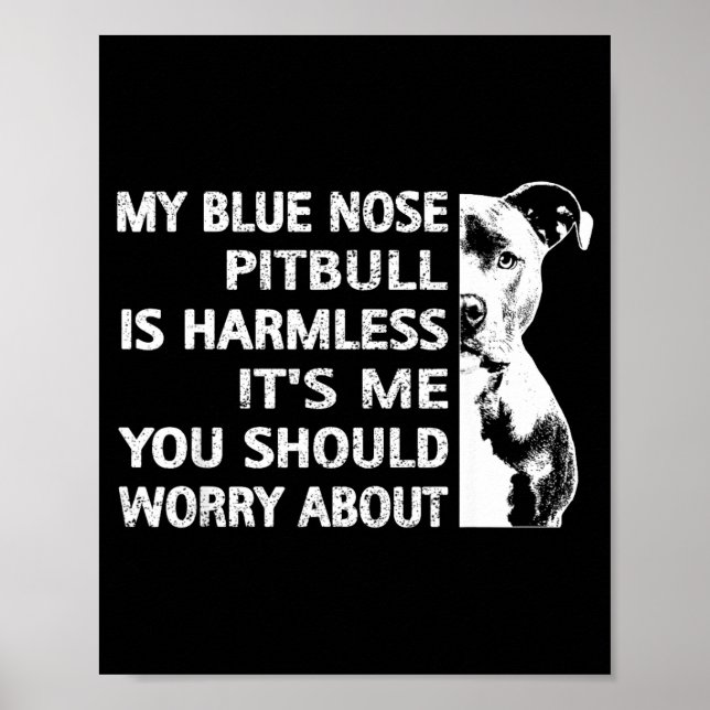 Poster Funny Tbull Quote Blue Nose Tbull Design Cool Dog  (Frente)