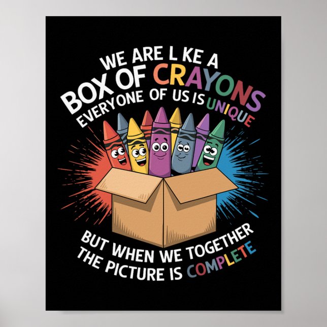 Poster Funny Teacher We Are Like A Box Of Crayons 2  (Frente)