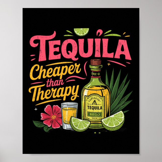 Poster Funny Tequila Bebendo Cinco De Mayo Partido Mexica (Frente)