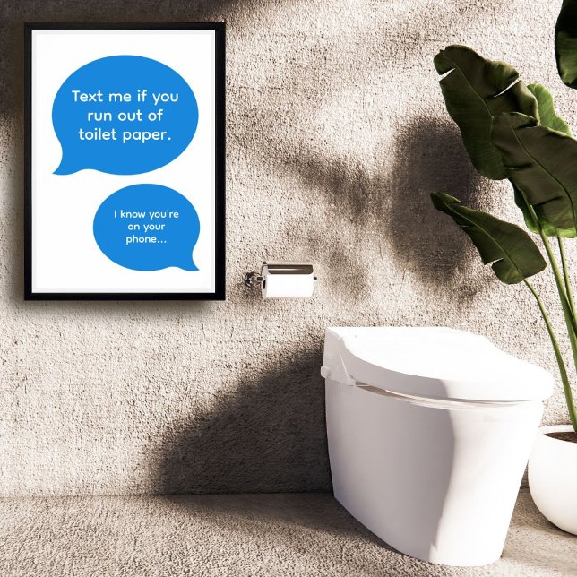 Poster Funny Texting Bathroom (Criador carregado)