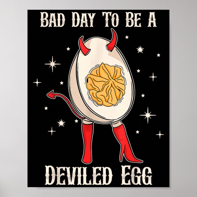Poster Funny Thanksgiving Dinner Bad Day To Be A Deviled  (Frente)