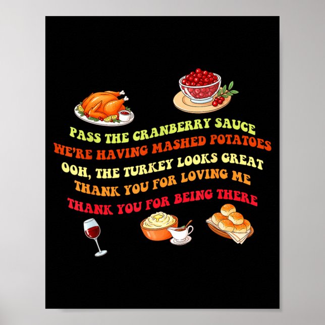 Poster Funny Thanksgiving Dinner P The Cranberry Sauce De (Frente)