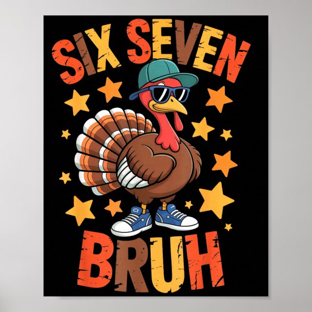 Poster Funny Thanksgiving Turkey 67 Bruh Fall Farm Men Wo (Frente)