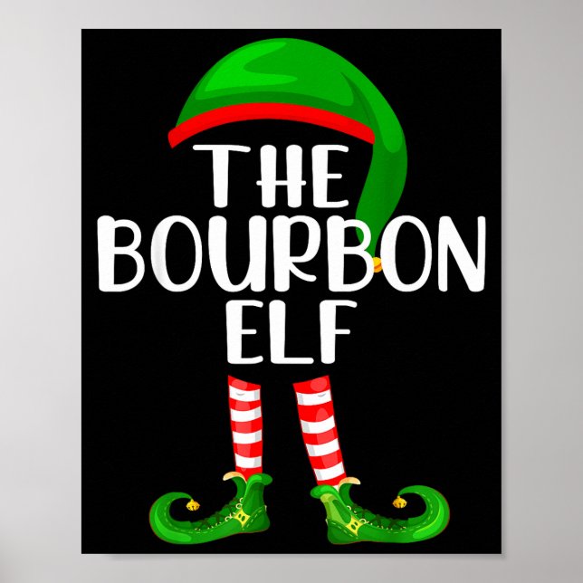Poster Funny The Bourbon Elf Matching Family Christmas  (Frente)