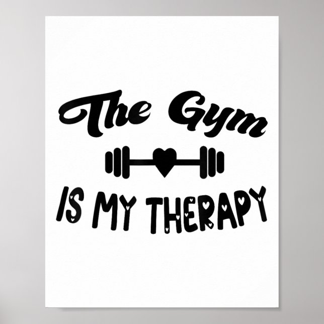 Poster Funny The Gym Is My Therapy Motivational Fitness L (Frente)