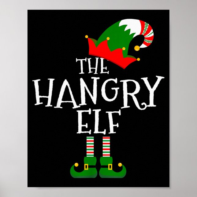 Poster Funny The Hangry Elf Matching Family Group Gift Ch (Frente)