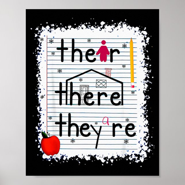 Poster Funny Their There They Are Book English Grammar Te (Frente)