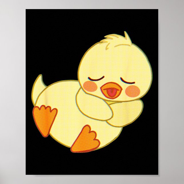 Poster Funny Tired As Duck I Love Cute Ducklings Quote Gi (Frente)