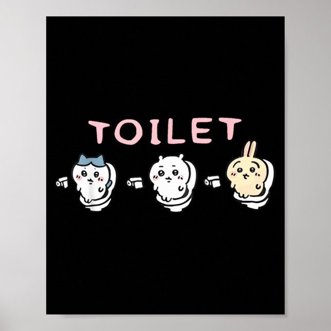 Poster Funny Toilet Time Chikawa Meme  (Frente)