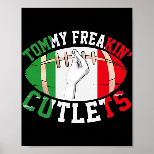 Poster Funny Tommy Freakin' Cutlets New Jersey Italy Flag (Frente)