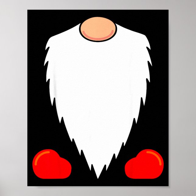 Poster Funny Tomte Swedish Gnome Beard Christmas Yule Nis (Frente)