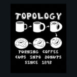 Poster Funny Topology Turning Coffee Cups into Donuts<br><div class="desc">Funny Topology Turning Coffee Cups into Donuts Math Teacher Gift. Perfect gift for your dad, mom, papa, men, women, friend and family members on Thanksgiving Day, Christmas Day, Mothers Day, Fathers Day, 4th of July, 1776 Independent day, Veterans Day, Halloween Day, Patrick's Day</div>