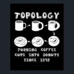 Poster Funny Topology Turning Coffee Cups into Donuts<br><div class="desc">Funny Topology Turning Coffee Cups into Donuts Math Teacher Gift. Perfect gift for your dad, mom, papa, men, women, friend and family members on Thanksgiving Day, Christmas Day, Mothers Day, Fathers Day, 4th of July, 1776 Independent day, Veterans Day, Halloween Day, Patrick's Day</div>