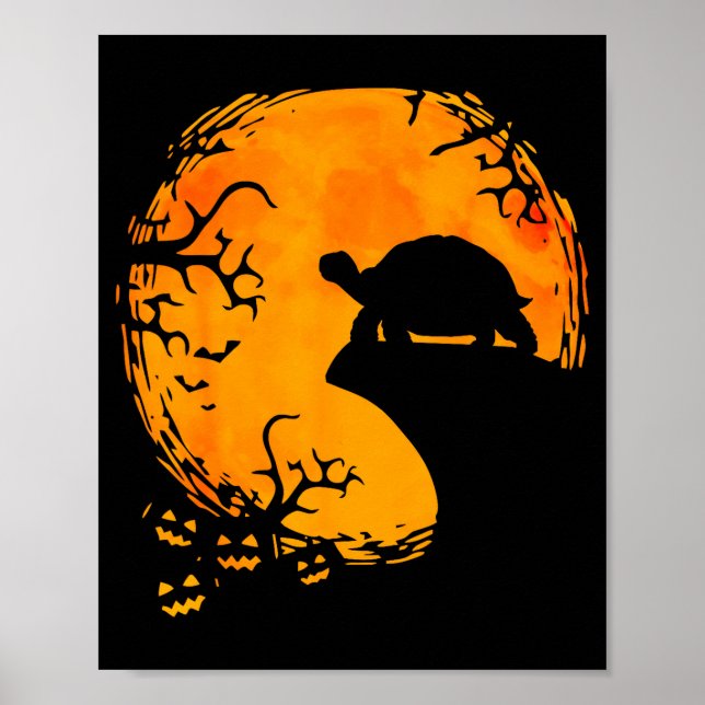 Poster Funny Tortoise Halloween Silhouette Soky Tortoise  (Frente)