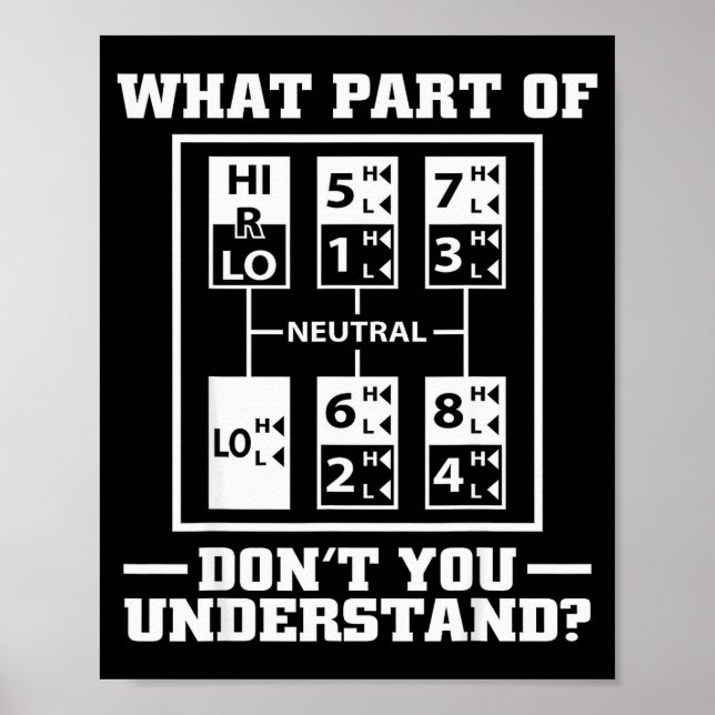 Poster Funny Trucker Design For Men Big Rig Trucker Truck (Frente)