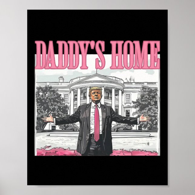 Poster Funny Trump 2024 Casa Branca de Pai Rosa (Frente)