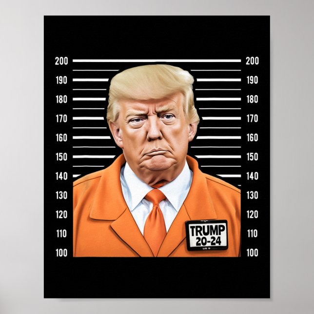Poster Funny Trump 2024 Prisioneiro Mugshot (Frente)