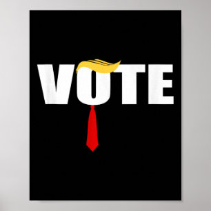 Poster Funny Trump 2024 Vote Com Cabelo Trump E Pescoço V