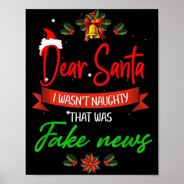 Poster Funny Trump Christmas Pajamas Fake News  (Frente)