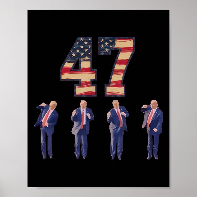 Poster Funny Trump Dançando América 47 Trump Dance Men Wo (Frente)