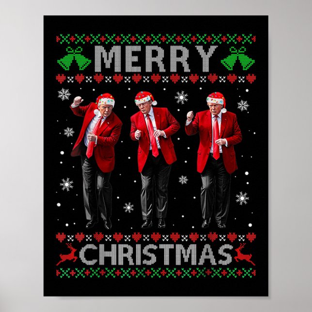 Poster Funny Trump Dance Feliz Natal Feio Xmas (Frente)