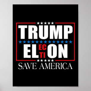 Poster Funny Trump Election Usa Flag Trump Elon Save Amer