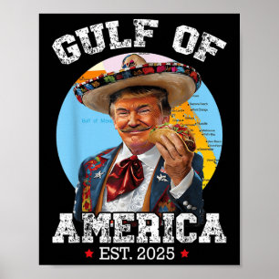 Poster Funny Trump Golfo Da América Dos Eua 2025 Trump