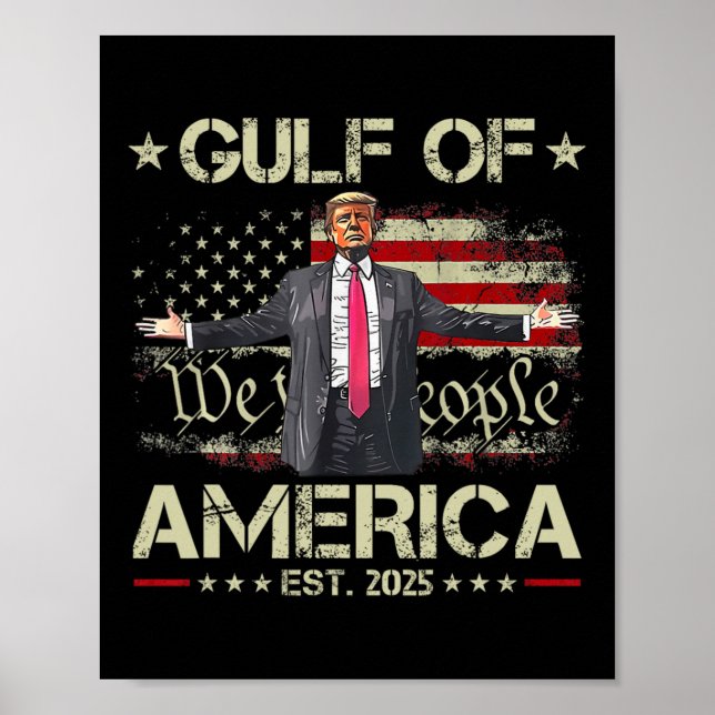 Poster Funny Trump Golfo Of Us America Est 2025 Eua Améri (Frente)
