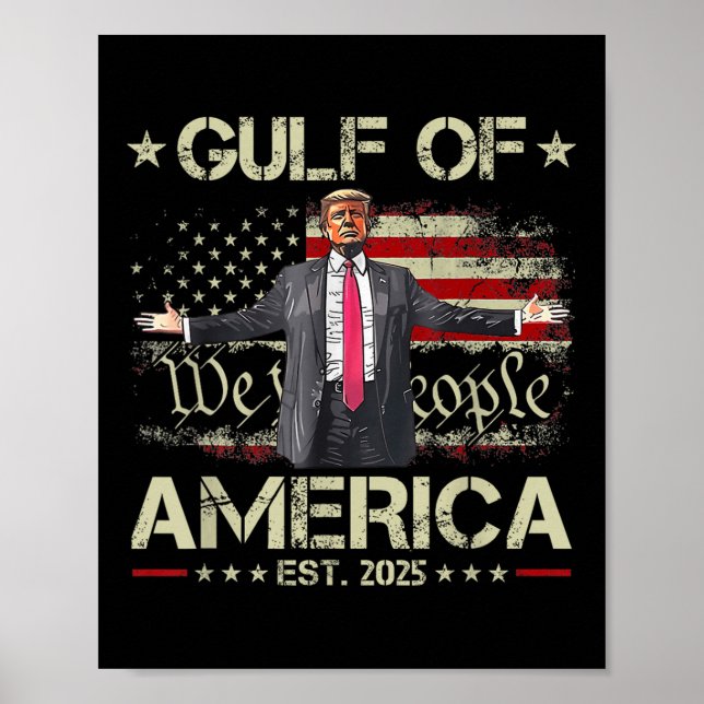 Poster Funny Trump Golfo Of Us America Est 2025 Eua Améri (Frente)