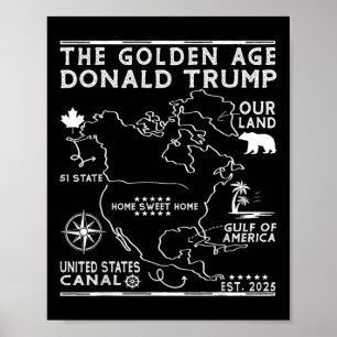 Poster Funny Trump Groelândia Canal do Panamá Canadá Méxi