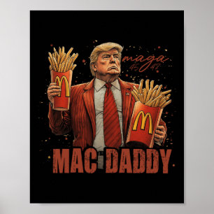 Poster Funny Trump Mcdon 2024 Fast Comida Mac Pai Hamburg