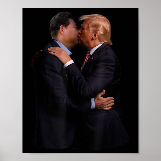 Poster Funny Trump Presidente Dos Eua E Presidente Chinês (Frente)