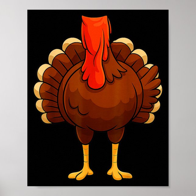 Poster Funny Turkey Body Costume Thanksgiving Men Women K (Frente)