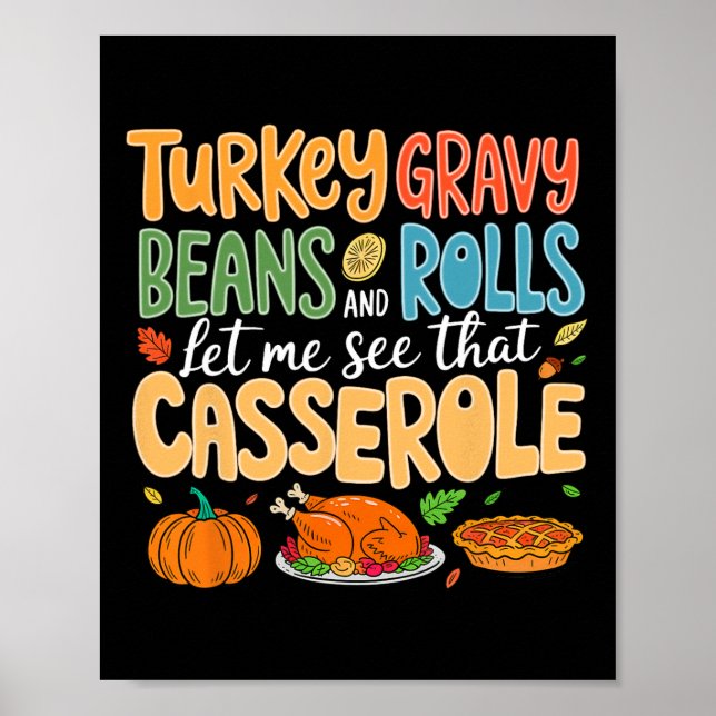 Poster Funny Turkey Gravy Beans And Rolls Let Me See That (Frente)